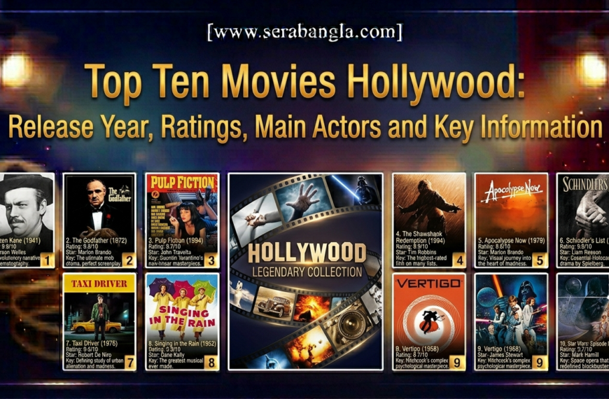 Top Ten Movies Hollywood: Release Year, Ratings, Main Actors and Key Information