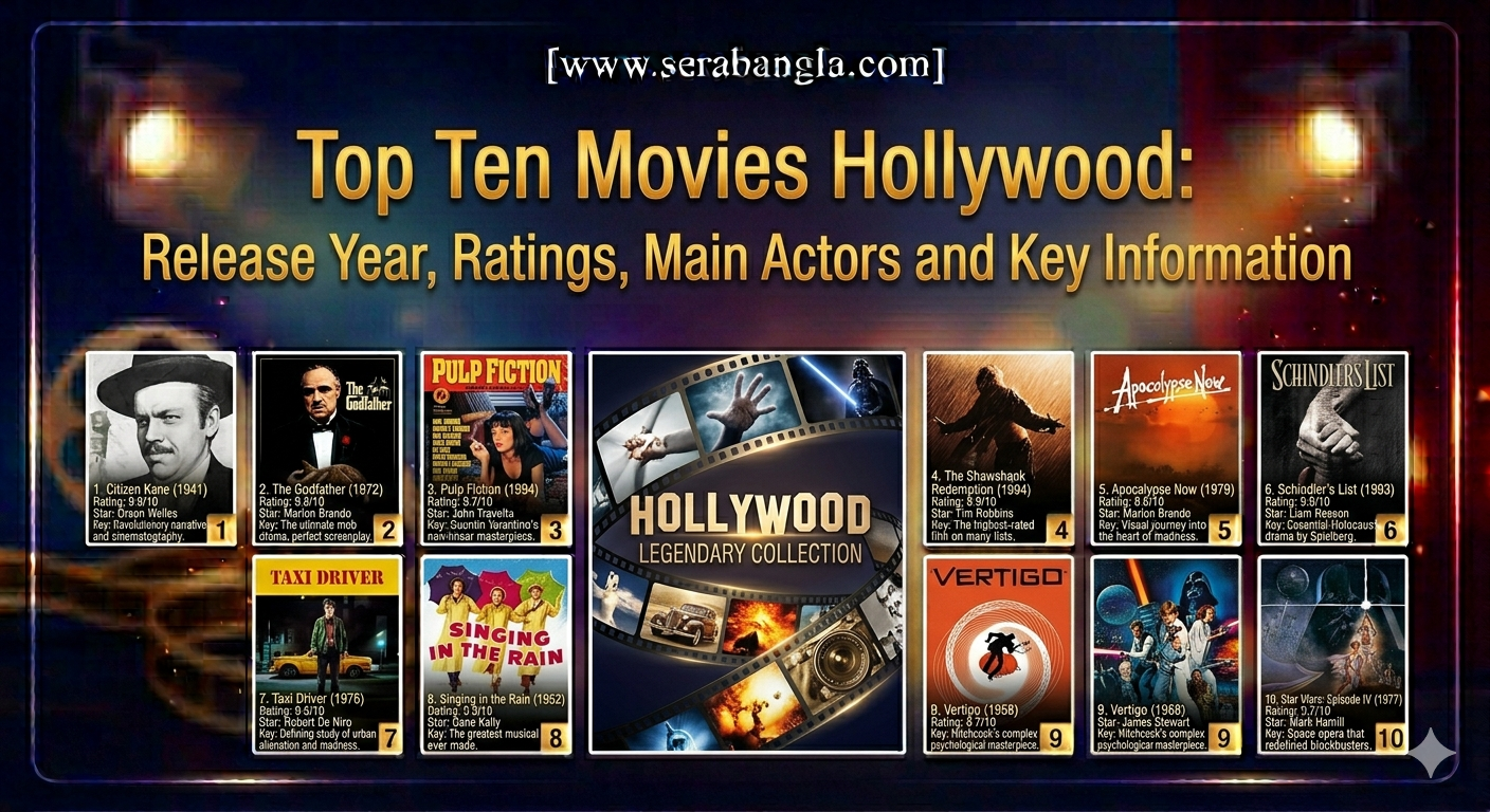 Top Ten Movies Hollywood: Release Year, Ratings, Main Actors and Key Information