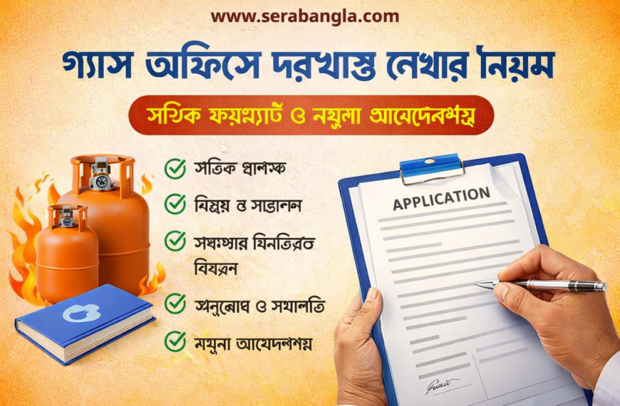 গ্যাস অফিসে দরখাস্ত লেখার নিয়ম