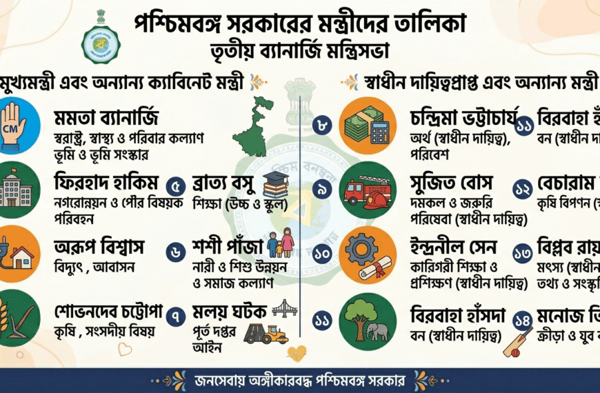 পশ্চিমবঙ্গের বর্তমান মন্ত্রীদের তালিকা