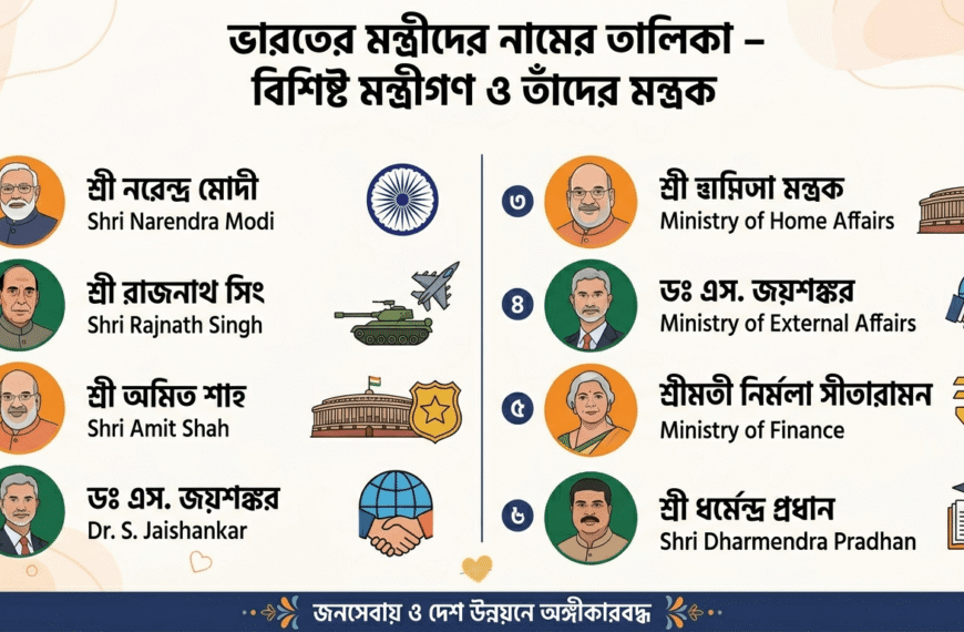 ভারতের মন্ত্রীদের নামের তালিকা