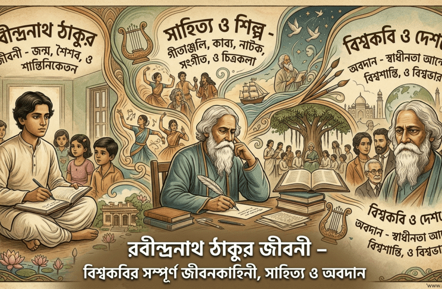 রবীন্দ্রনাথ ঠাকুর জীবনী – বিশ্বকবির সম্পূর্ণ জীবনকাহিনী, সাহিত্য ও অবদান