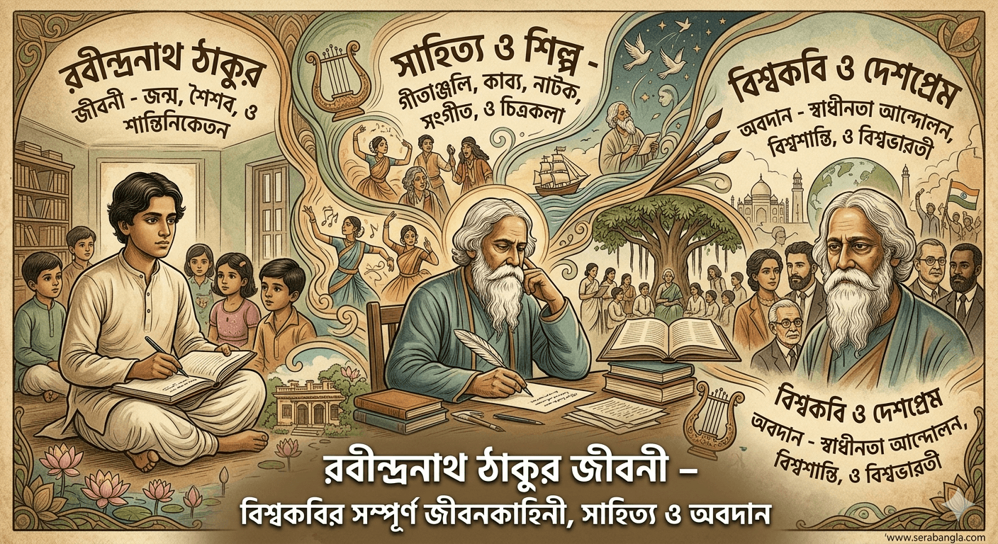 রবীন্দ্রনাথ ঠাকুর জীবনী – বিশ্বকবির সম্পূর্ণ জীবনকাহিনী, সাহিত্য ও অবদান