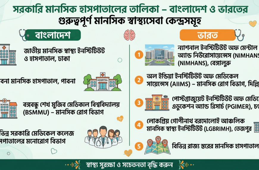 সরকারি মানসিক হাসপাতালের তালিকা